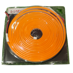 12V Neon Strip Light – Orange – Flexible PVC – 5 Meter Roll