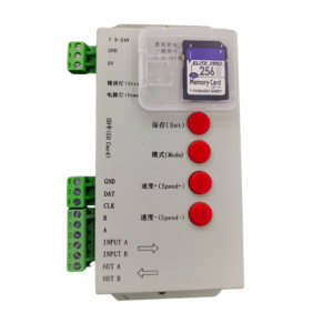 T-1000S LED Pixel Controller – SD Card Offline Controller for Addressable RGB LED Strip Lights (WS2811, WS2812, UCS1903)